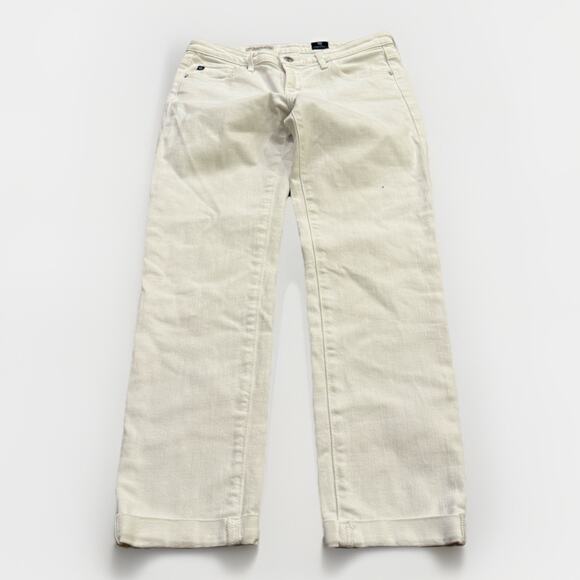 AG Adriano Goldschmied White The Stilt Cigarette Roll-Up Jean Womens Size 27R - Picture 1 of 9